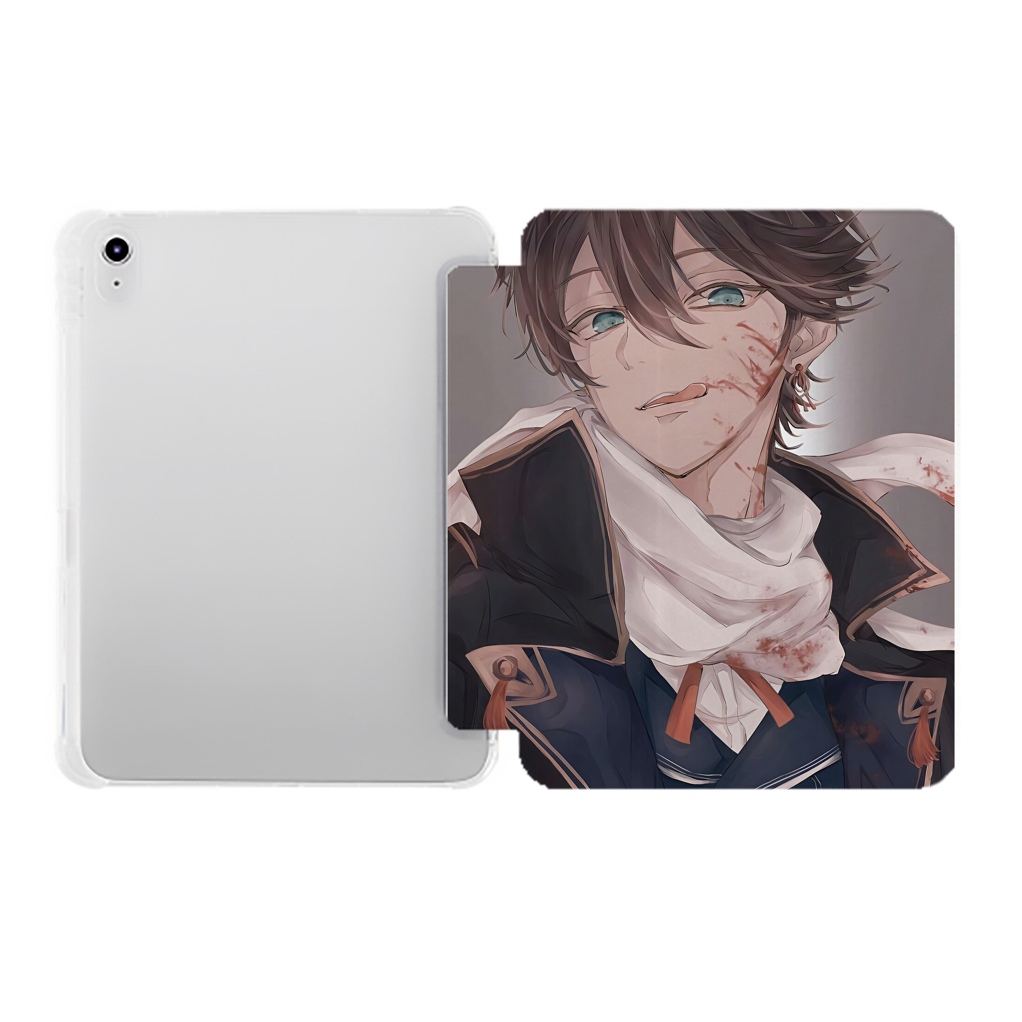 （画像用） 刀剣乱舞 Touken Ranbu IPad ケース ペン収納付き 三つ折りスタンド PUレザー×シリコン 対応機種9.5/10.5/10.9インチ